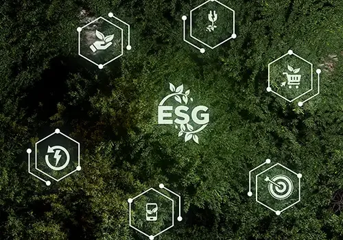 Banner image of ESG icons for Sustainability Reporting for a PE-Owned Environmental Solutions Company